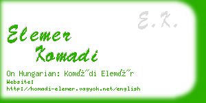 elemer komadi business card